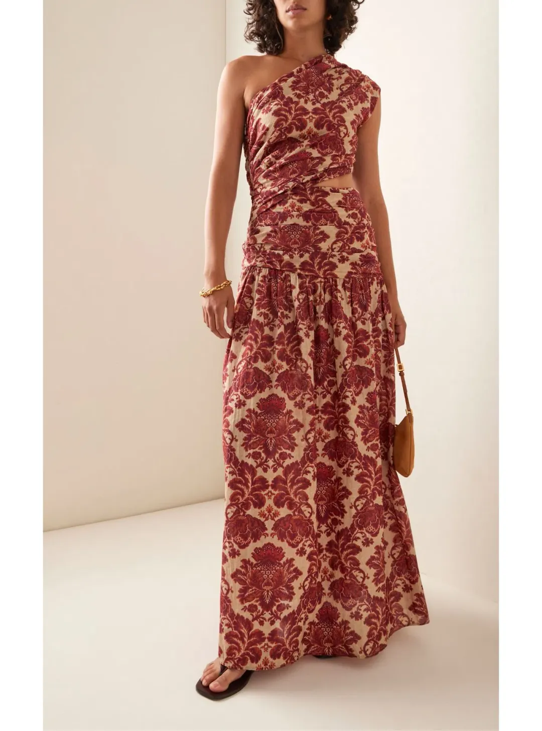 Posse The Label Joslin One Shoulder Dress Crimson Multi Size XS / AU 6 for rent on The Volte - main image