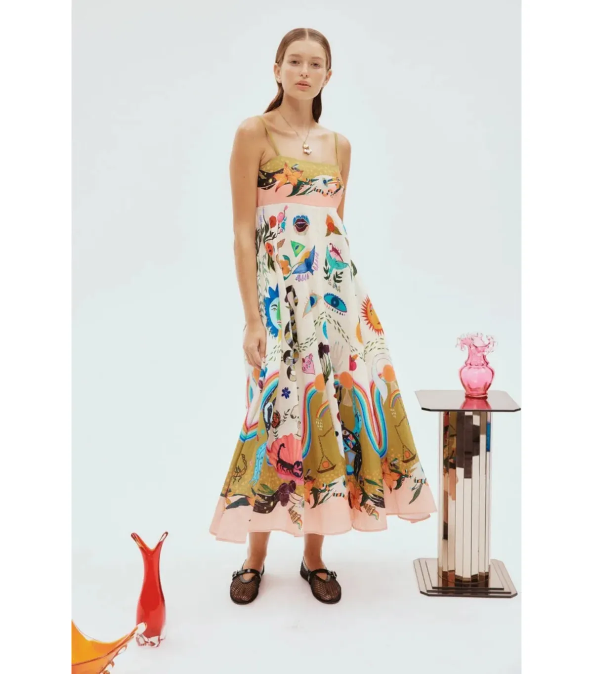 Alemais Evergreen Sundress Multi Size AU 10 for rent on The Volte - main image