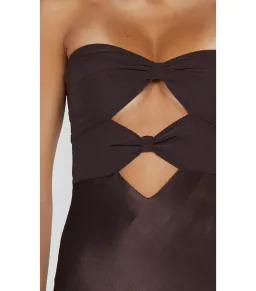 Bec & Bridge Halle Strapless Dress Chocolate Size AU 6 for rent on The Volte - image 4
