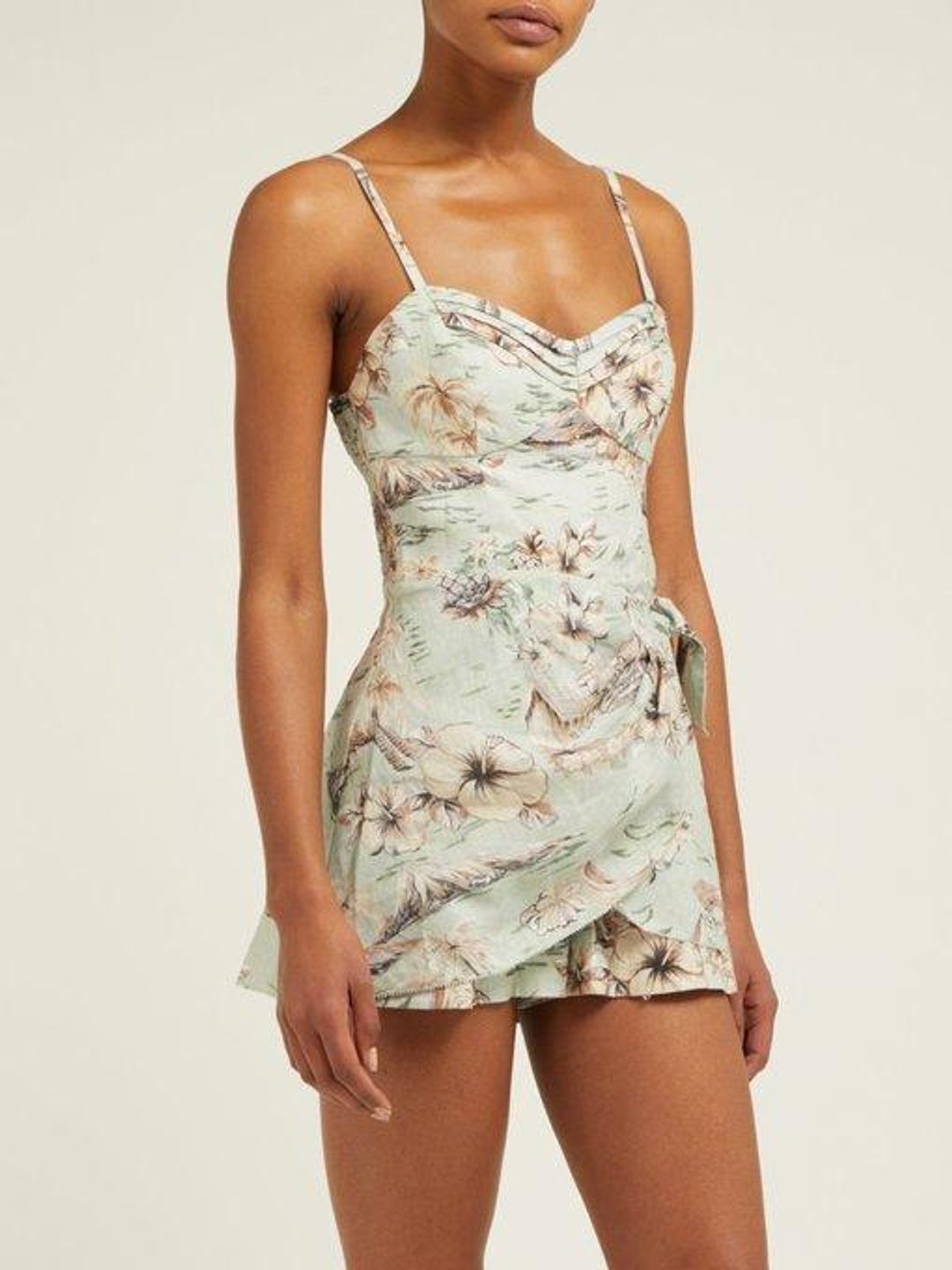 Zimmermann Wayfarer Wrap Playsuit Floral Size 2 / Au 12 for rent on The Volte - main image
