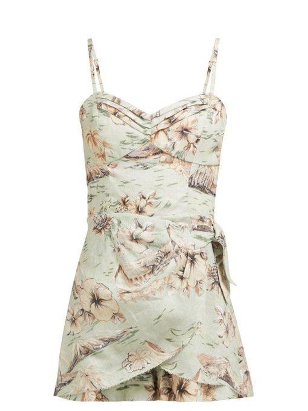 Zimmermann Wayfarer Wrap Playsuit Floral Size 2 / Au 12 for rent on The Volte - main image