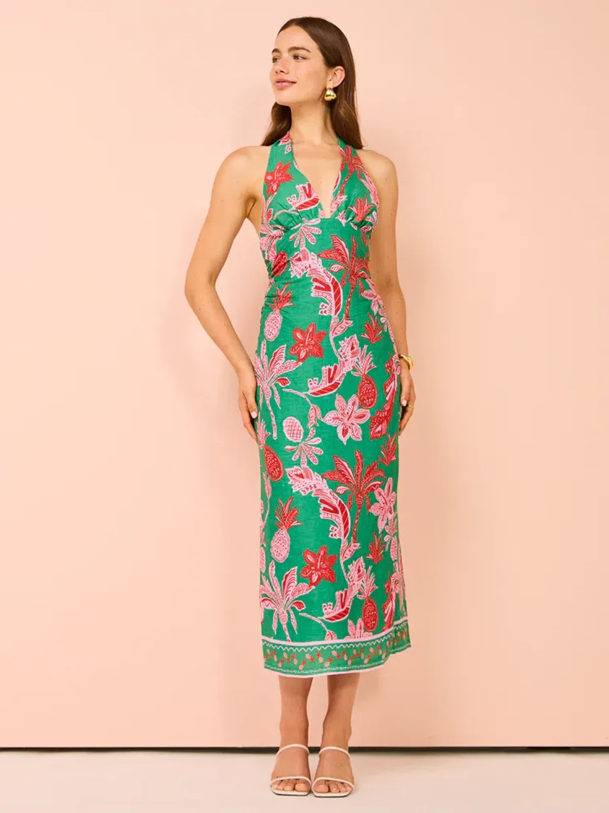 Ownley Kara Midi Dress Pineapple Print Size S / AU 8 - Image 2