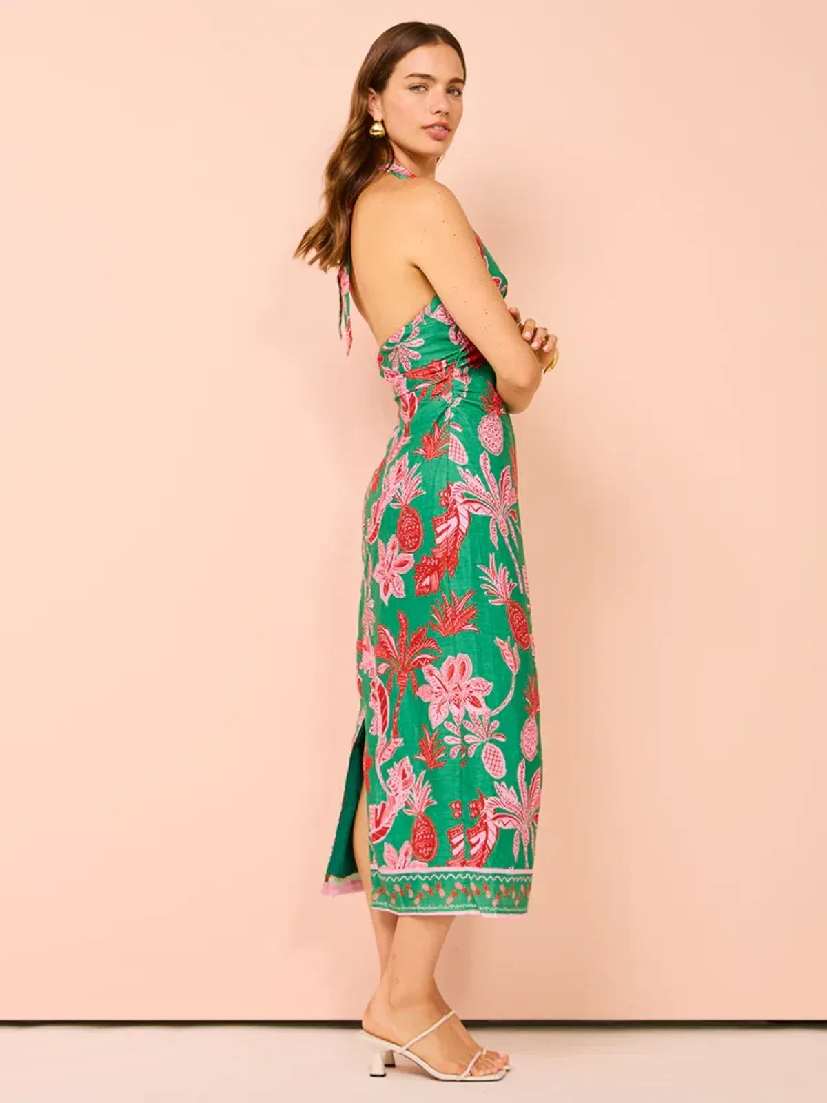 Ownley Kara Midi Dress Pineapple Print Size S / AU 8 - Image 5