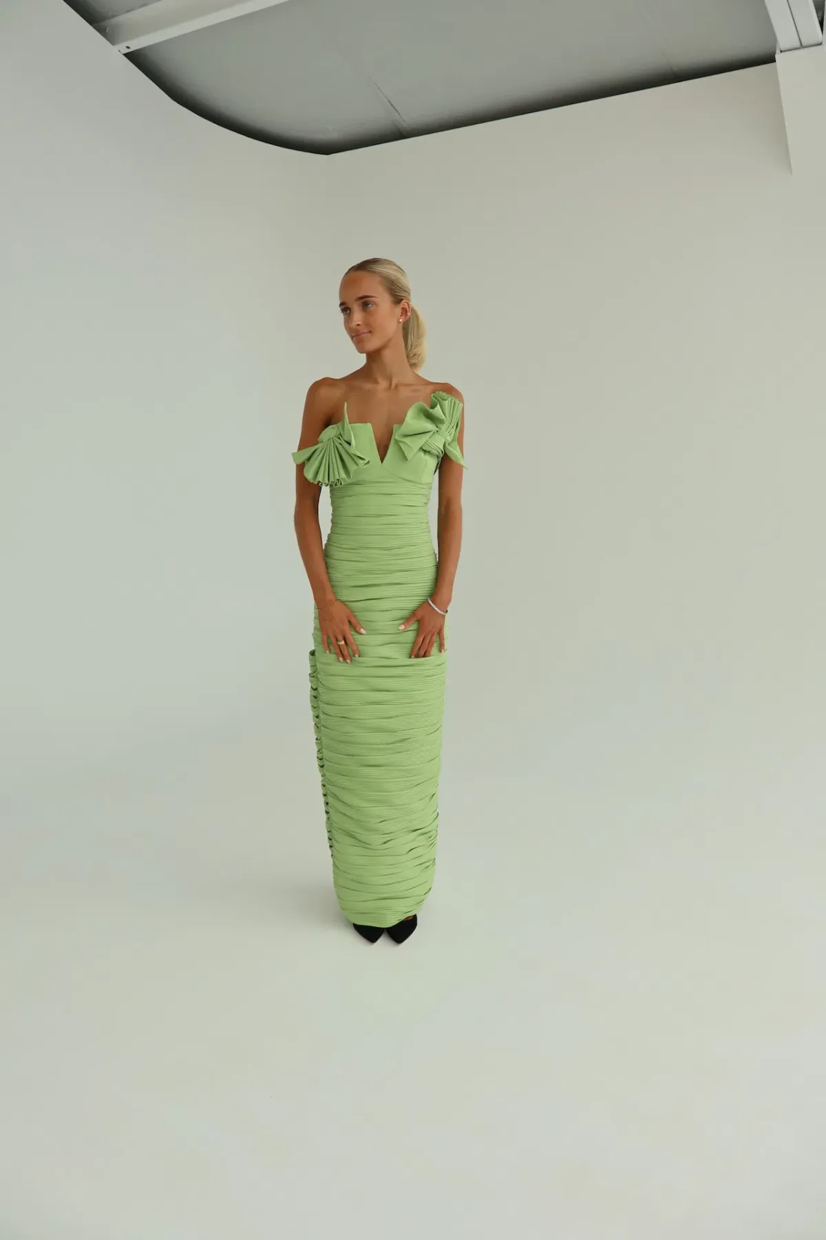 Rachel Gilbert Jensen Gown Pistachio Size AU 10 - Image 5