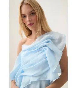 Aje Genesis Mini Dress in Sea Breeze Size AU 16 for rent on The Volte - image 2