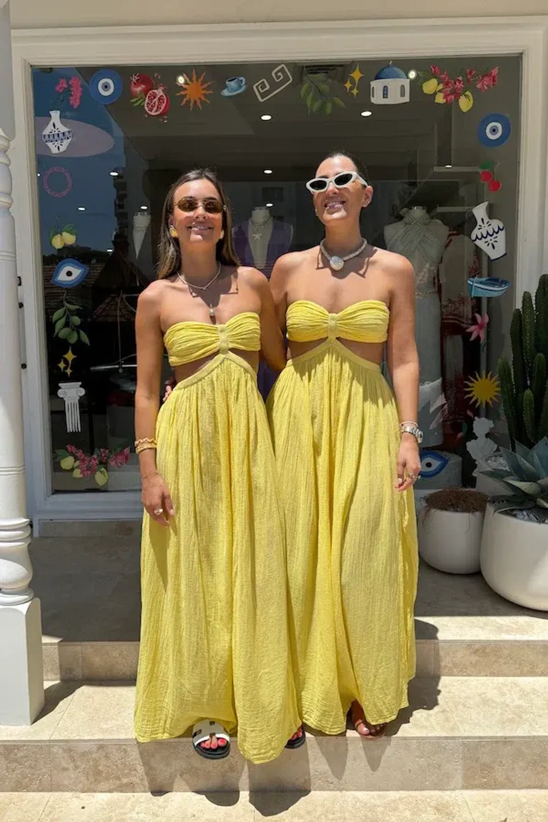 D'Artemide Chloe Strapless Cotton Dress Yellow One Size for rent on The Volte - main image