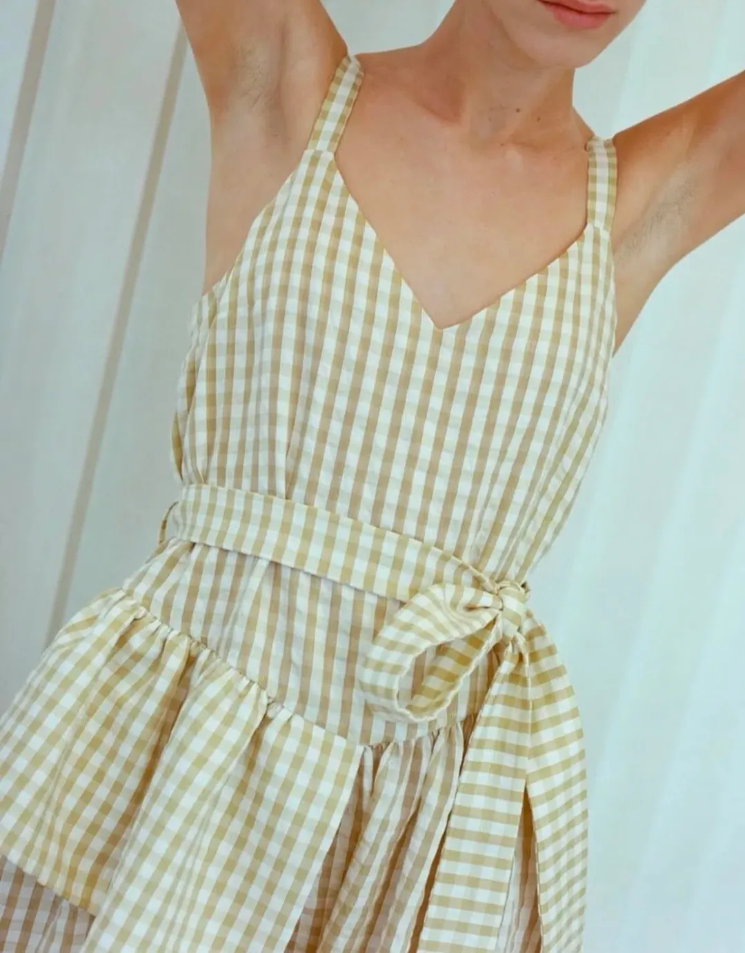 Sarah Jane Clark Bobo Dress Marigold Gingham Size 6 for rent on The Volte - main image