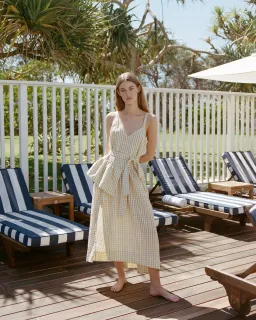 Sarah Jane Clark Bobo Dress Marigold Gingham Size 6 for rent on The Volte - image 2