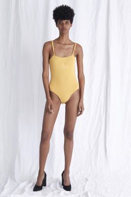 Aje Emma Logo Bodysuit Yellow Size 8 for rent on The Volte - image 2