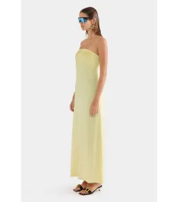 Venroy Beaded Strapless Maxi Dress in Pastel Yellow Size AU 8 for rent on The Volte - image 3