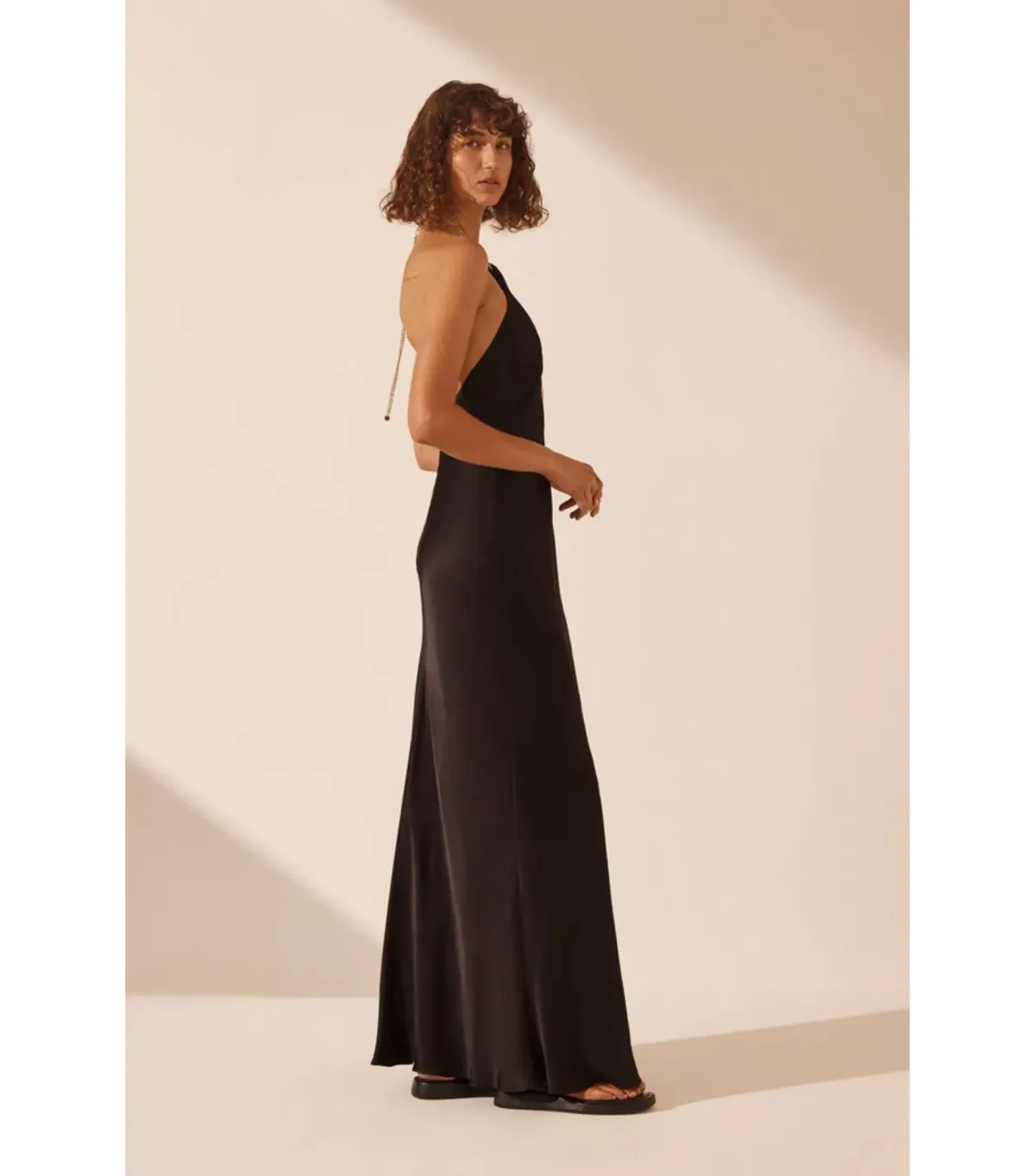 Shona Joy Lydie Chain Halter Neck Dress Black Size AU 8 - Image 4