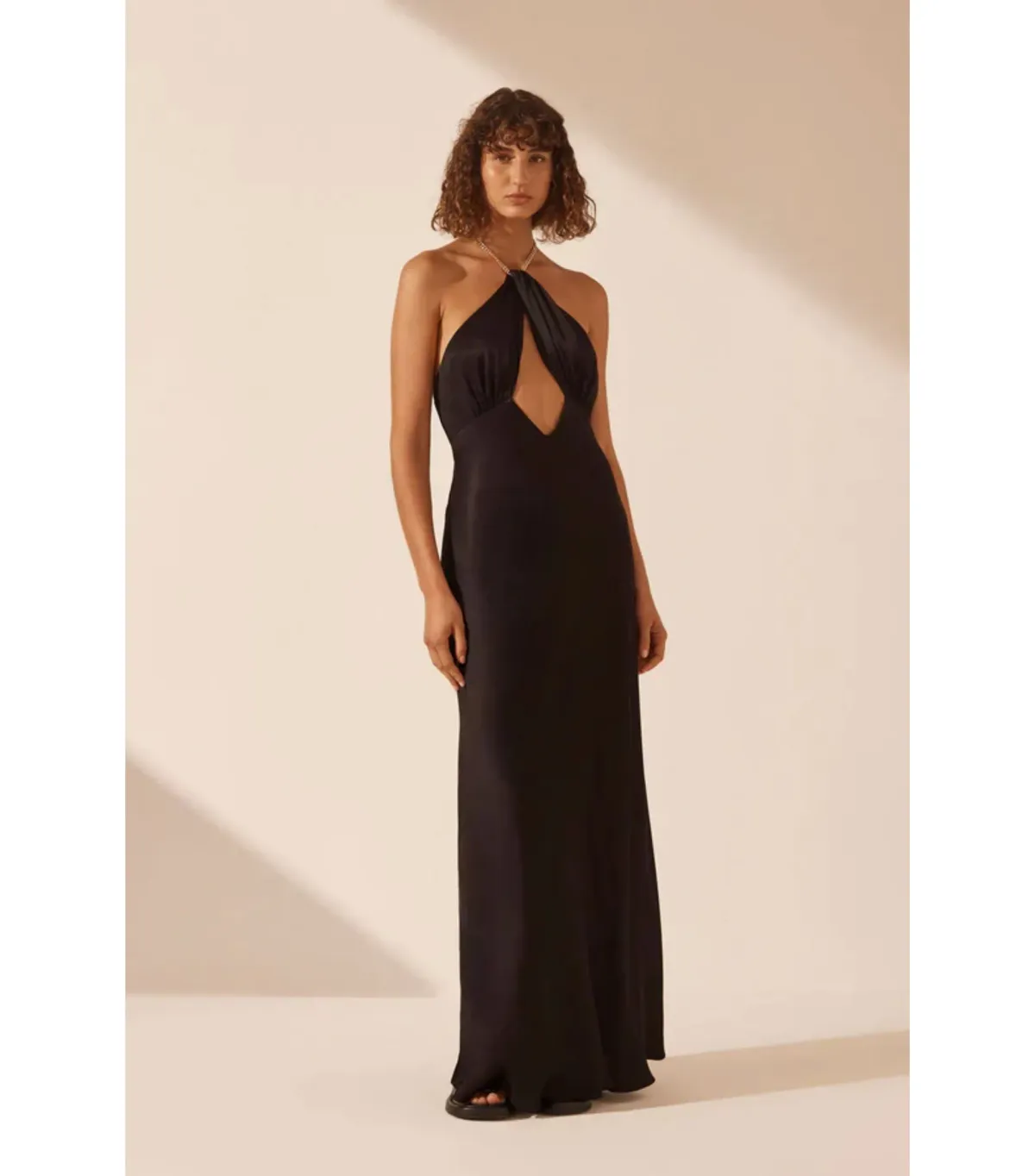 Shona Joy Lydie Chain Halter Neck Dress Black Size AU 8 - Image 2