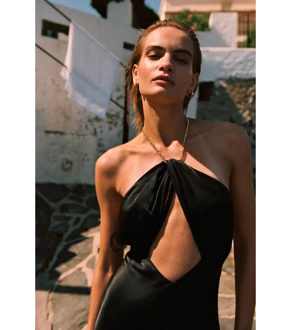 Shona Joy Lydie Chain Halter Neck Dress Black Size AU 8 - Image 6