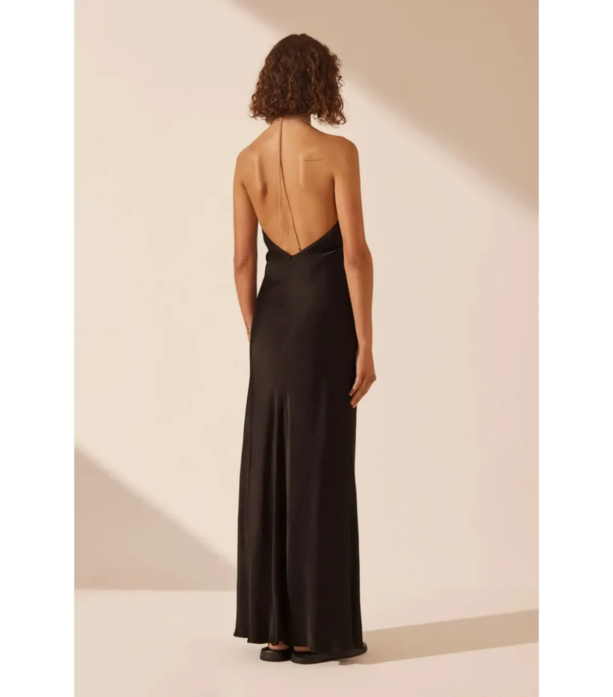 Shona Joy Lydie Chain Halter Neck Dress Black Size AU 8 - Image 5