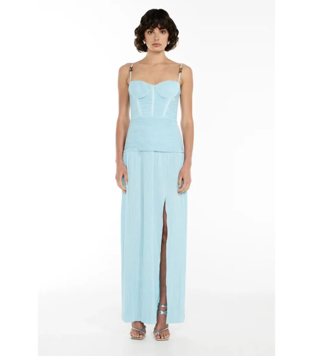 Manning Cartell Double Time Pleat Dress in Aqua Spritz Size AU 10 - Image 1