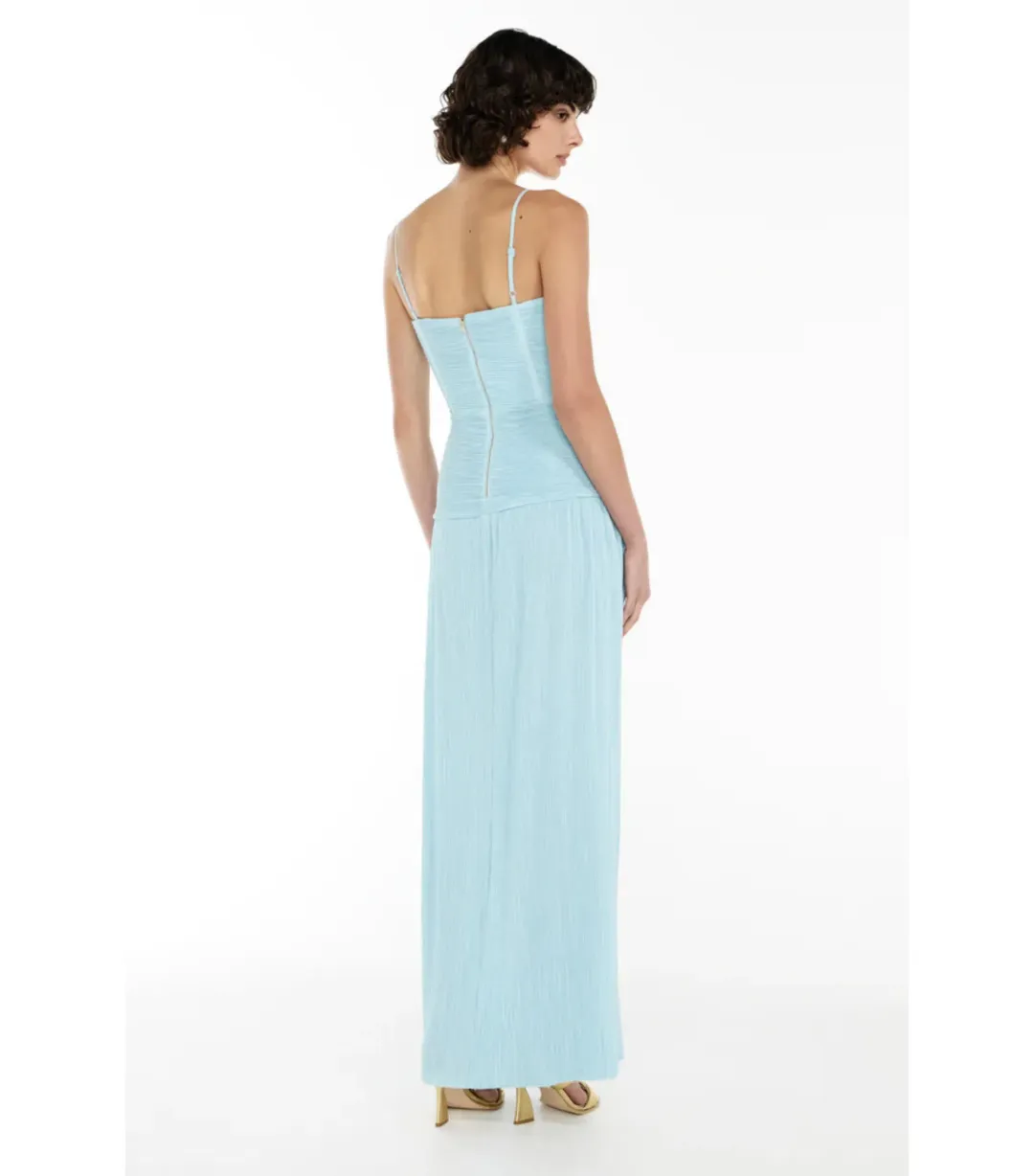 Manning Cartell Double Time Pleat Dress in Aqua Spritz Size AU 10 for rent on The Volte - main image