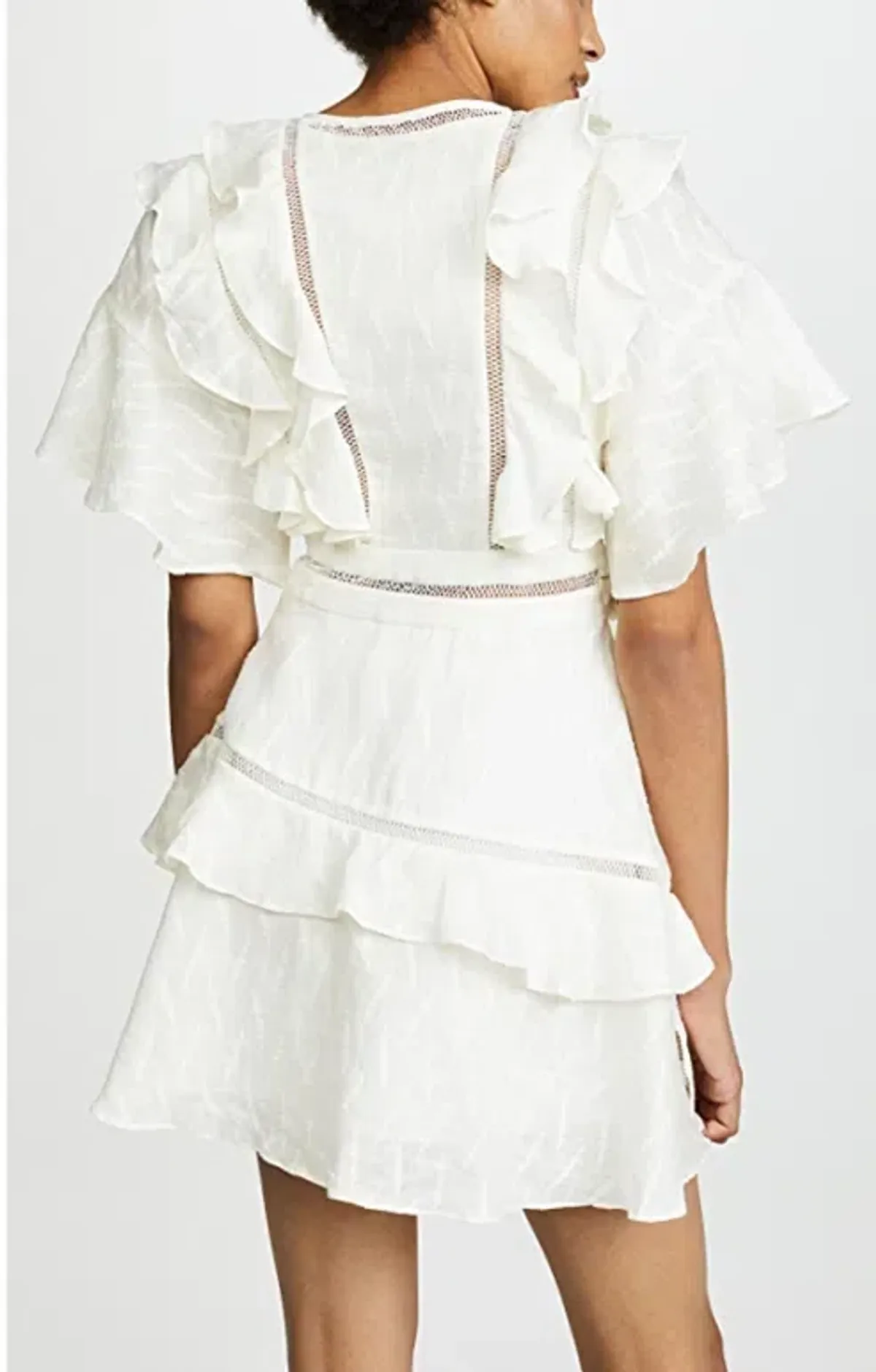 Acler Basque Mini Dress in Ivory White Size AU 6 - Image 2