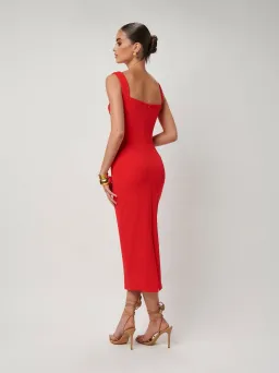 Effie Kats Marbella Midi Dress Cherry Red Size 6 for rent on The Volte - image 2