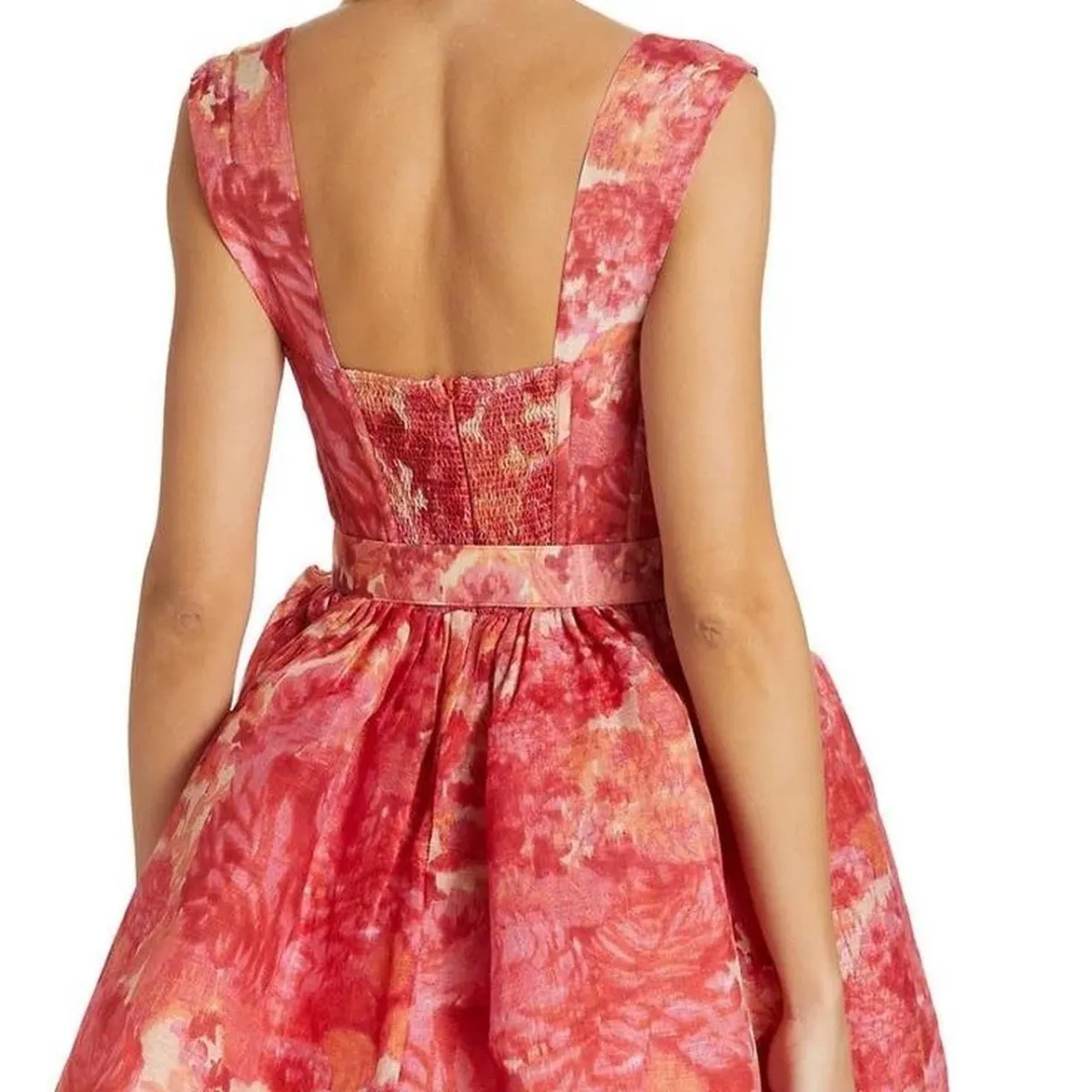 Zimmermann High Tide Mini Dress Pink Ikat Floral Size 1 / AU 10 - Image 2