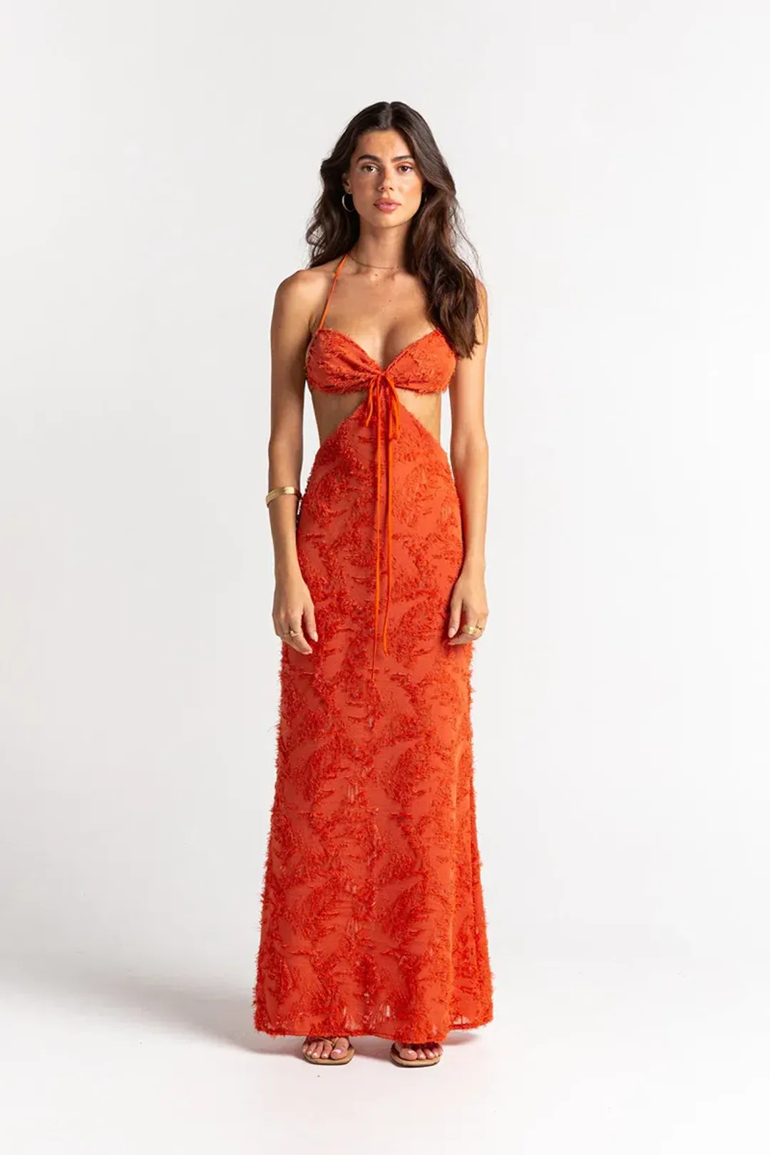 Arcina Ori Kara Maxi Dress Burnt Orange Size XS / AU 6 for rent on The Volte - main image