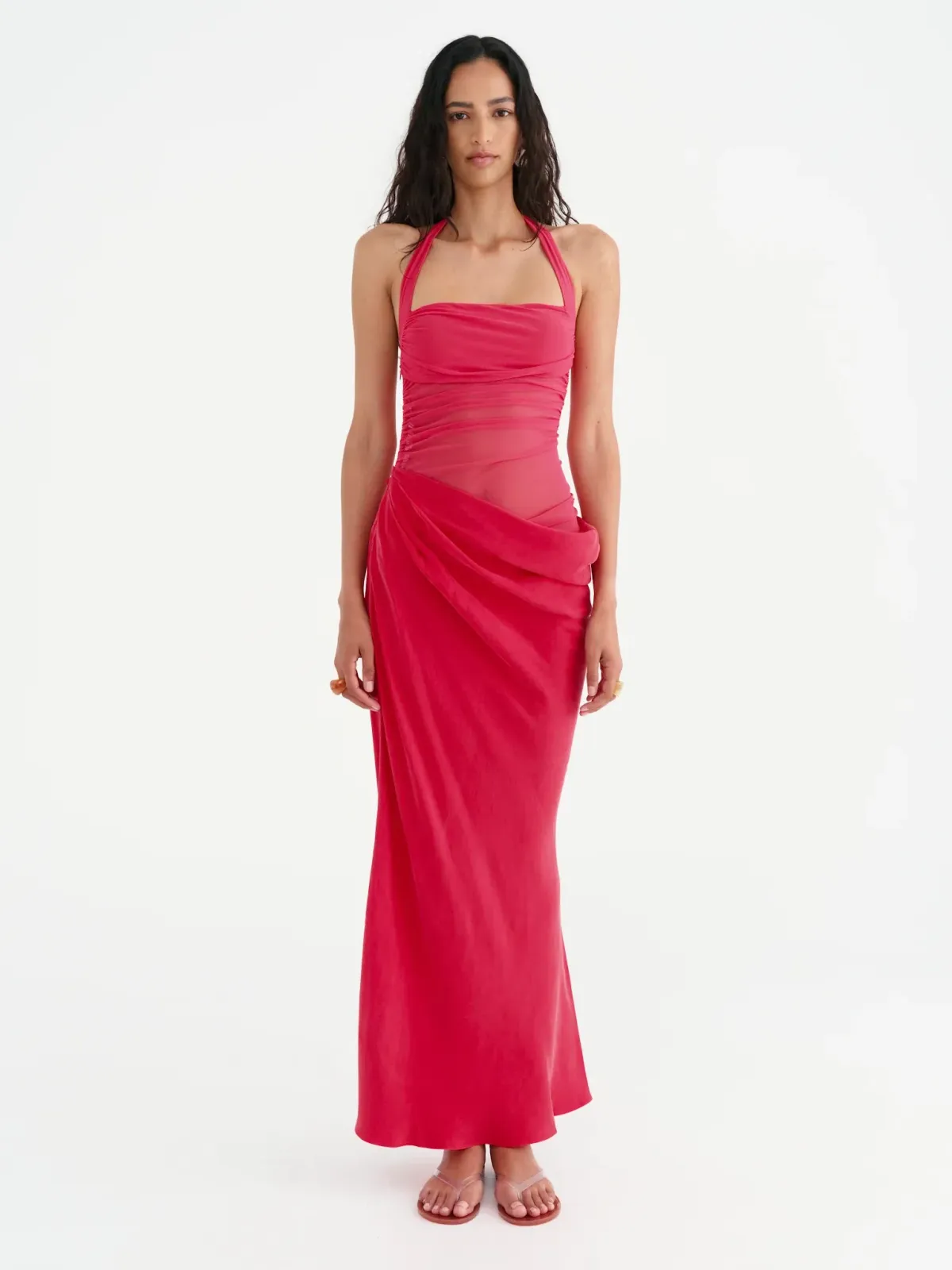 Benni Gina Halter Maxi Dress Watermelon Size AU 6 - Image 1