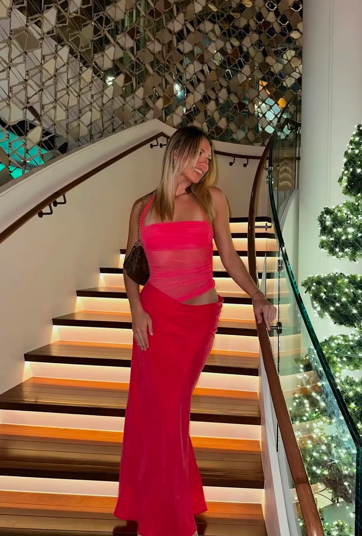 Benni Gina Halter Maxi Dress Watermelon Size AU 6 - Image 4