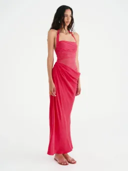 Benni Gina Halter Maxi Dress Watermelon Size AU 6 for rent on The Volte - image 2