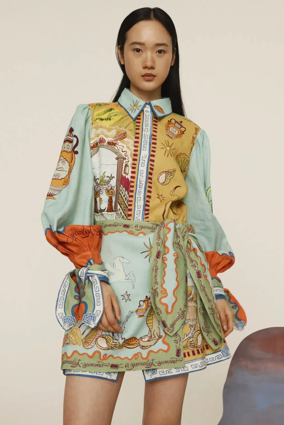 Alemais Surrealist Summer Mini Dress Multi Size 16 for rent on The Volte - main image