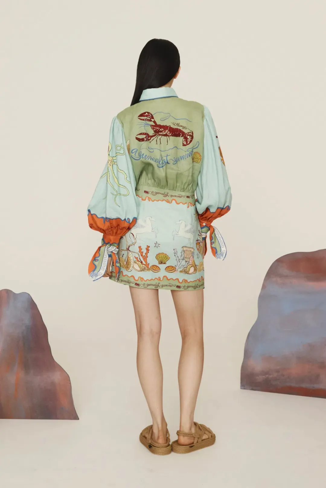 Alemais Surrealist Summer Mini Dress Multi Size 16 for rent on The Volte - main image