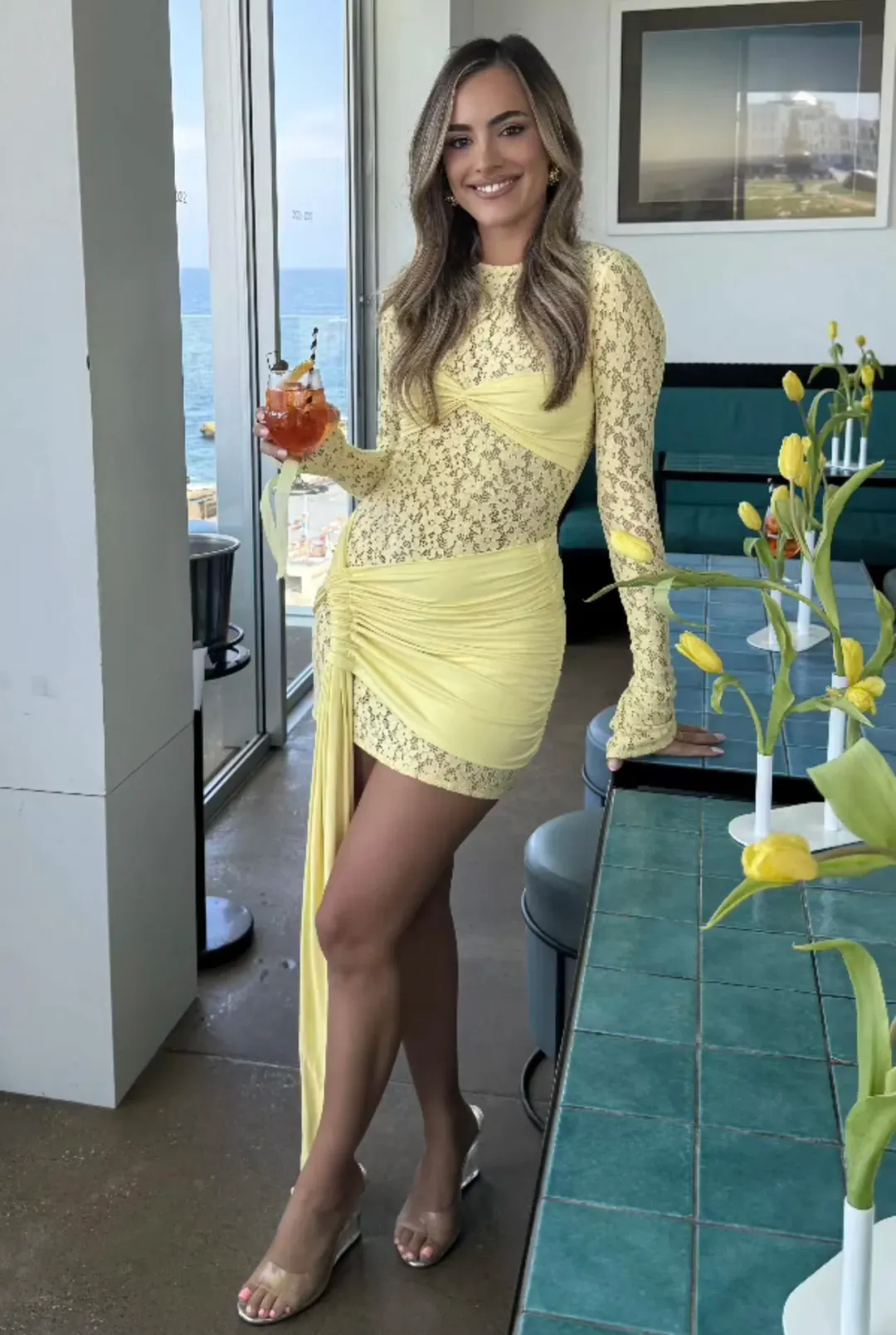 Deconduarte Ortigia MIni Dress in Baby Yellow Size 8 for rent on The Volte - main image