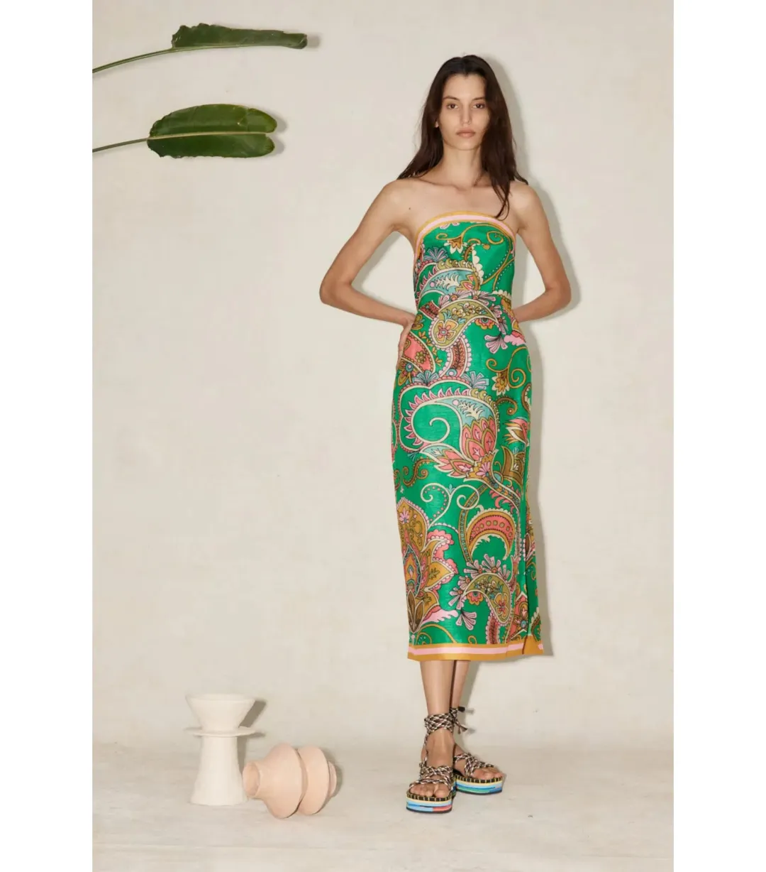 Alemais Marion Bodice Dress Green Size AU 6 for rent on The Volte - main image