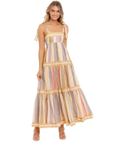 Zimmermann Mae Striped Cotton Maxi Dress in Multi Stripe Size 0 / AU 8 for rent on The Volte - image 1