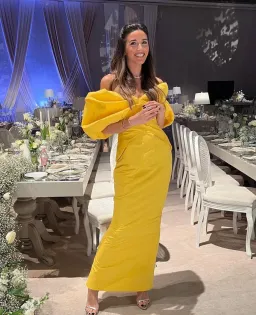 Rachel Gilbert Gia Off-shoulder Maxi Dress Yellow Size 3 / AU 12 for rent on The Volte - image 4