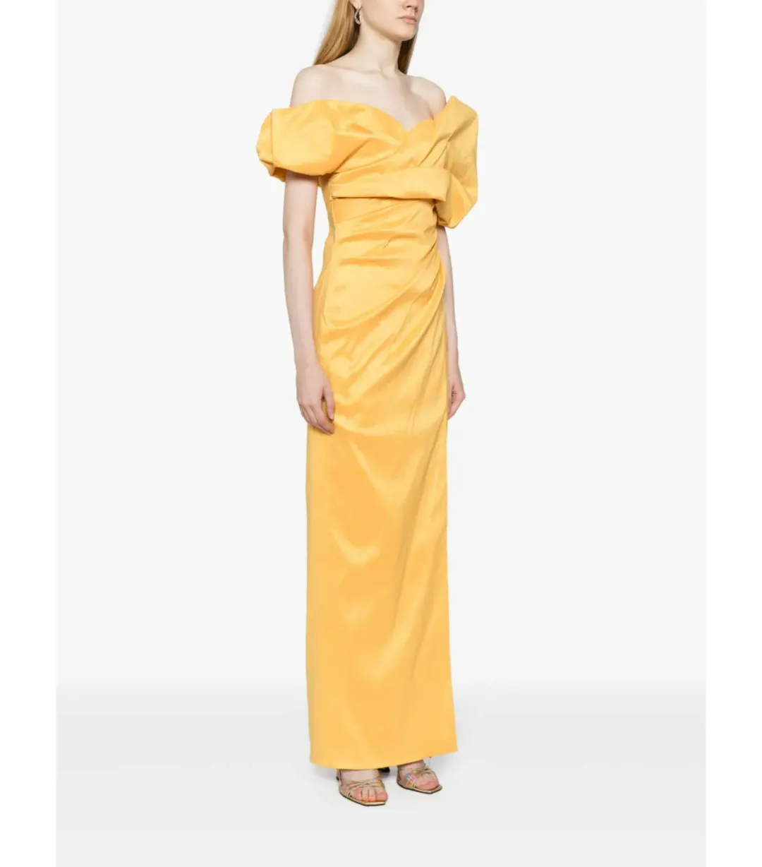 Rachel Gilbert Gia Off-shoulder Maxi Dress Yellow Size 3 / AU 12 for rent on The Volte - main image