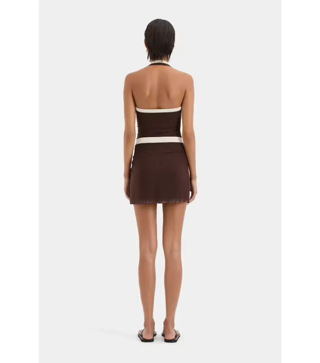 Sir The Label Jacques Mini Dress Chocolate Size 1 / AU 8 for rent on The Volte - main image