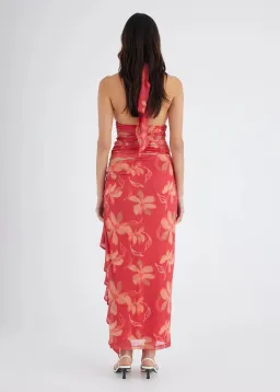 Benni Penelope Halter Maxi Dress Hibiscus Floral Size AU 14 for rent on The Volte - image 3