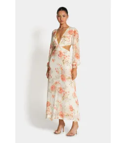 Sofia The Label Sara Open Back Midi Dress Rose White Size AU 8 for rent on The Volte - image 1