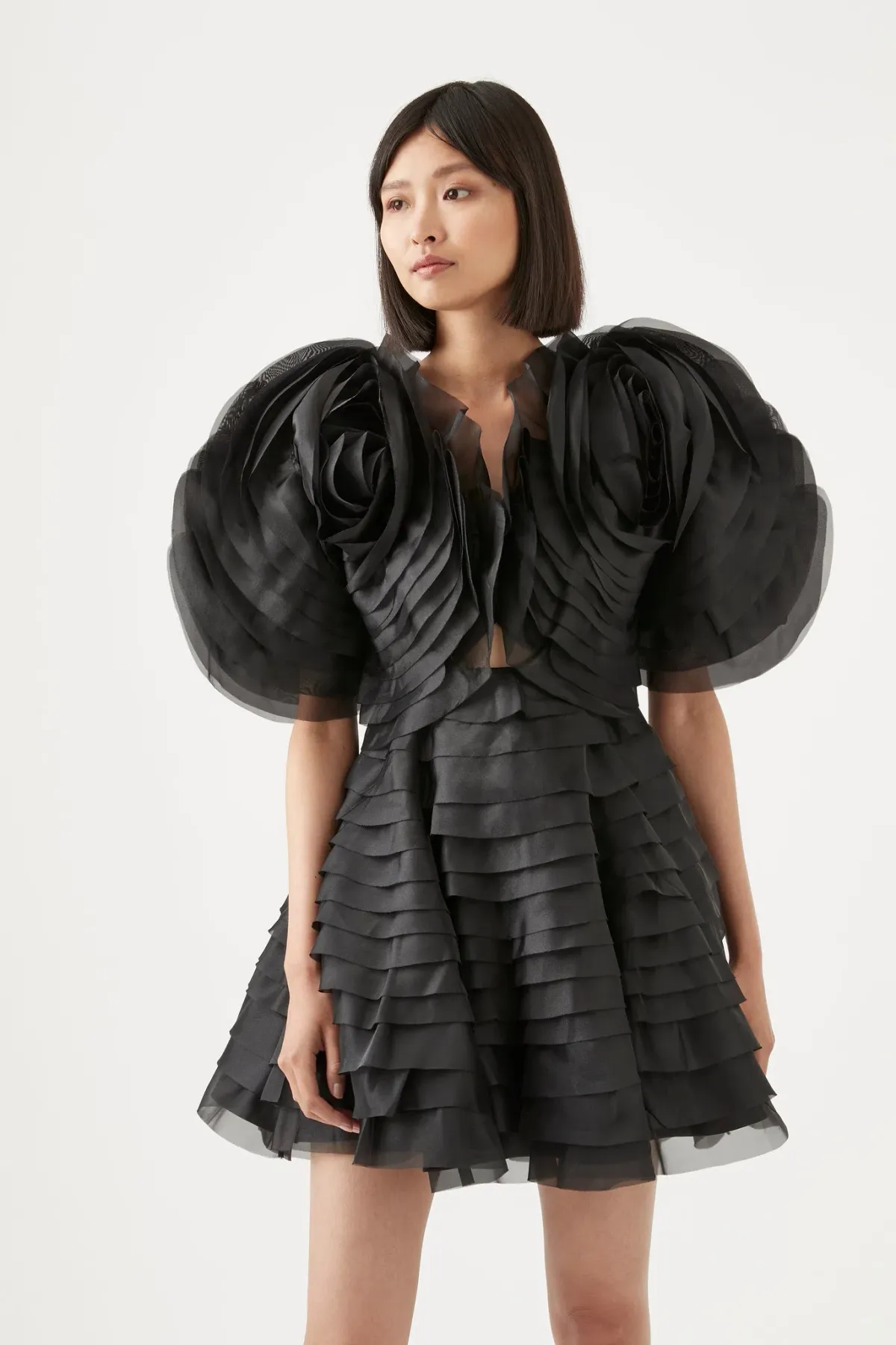 Aje Amour Ruffle Mini Dress Black Size 8 - Image 2