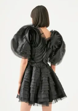 Aje Amour Ruffle Mini Dress Black Size 8 for rent on The Volte - image 3