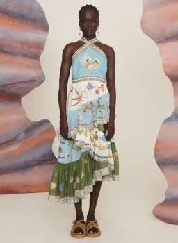 Alemais Bath House Midi Dress Multi Size 12 for rent on The Volte - image 1