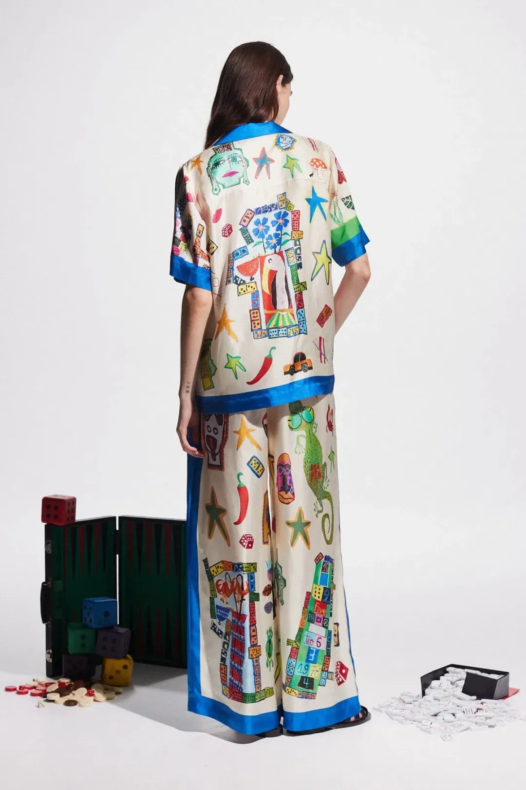 Alemais Rollers Silk Pant Multi Size 10 for rent on The Volte - main image