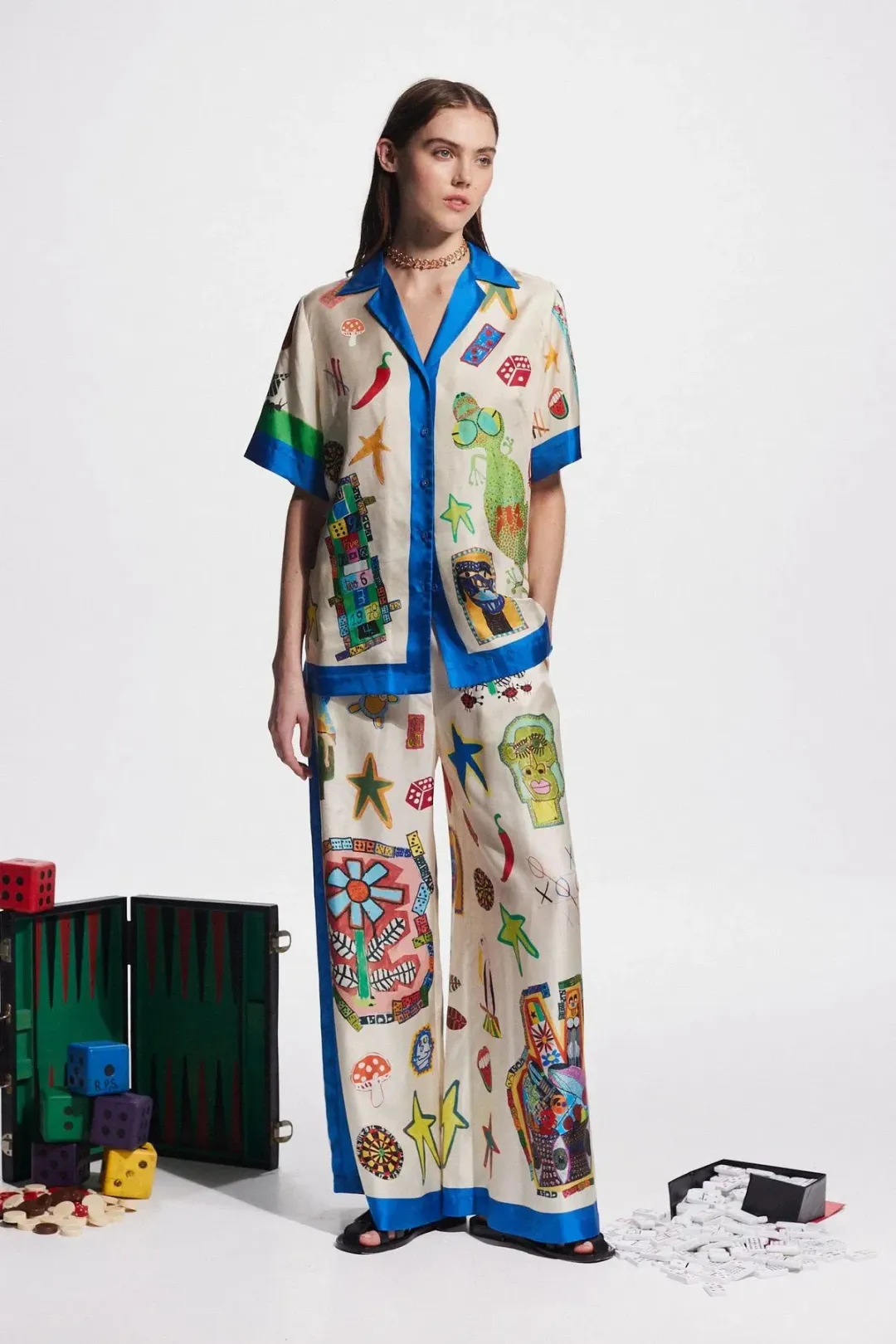 Alemais Rollers Silk Pant Multi Size 10 for rent on The Volte - main image