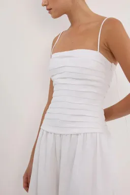 Dissh Reece Linen Midi Dress White Size 12 for rent on The Volte - image 2