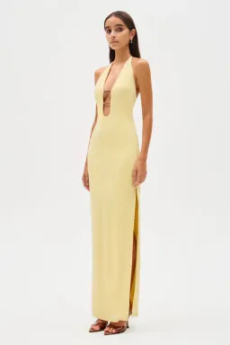 Misha Yesenia Jersey Maxi Dress Pastel Yellow Size 6 for rent on The Volte - image 4