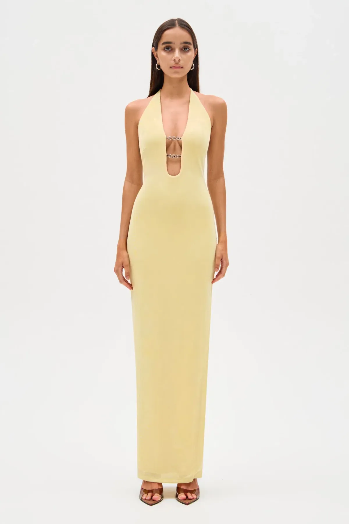 Misha Yesenia Jersey Maxi Dress Pastel Yellow Size 6 - Image 1