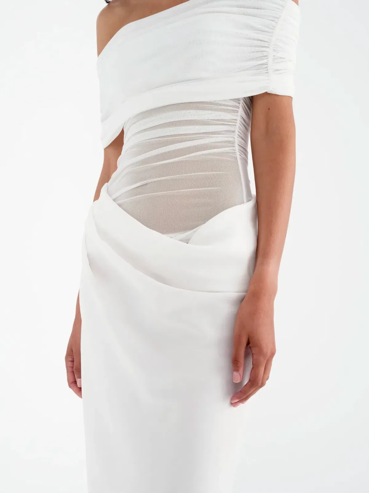 Benni Nico Off Shoulder Maxi Dress White Size S / AU 8 - Image 2
