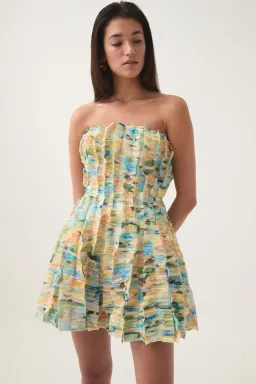 Aje Hybrid Sleeveless Mini Dress Floral Haze Size AU 10 for rent on The Volte - image 2