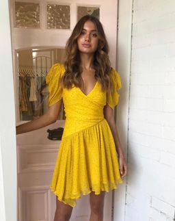 Bec & Bridge Yellow dress size 6 for rent on The Volte - image 1