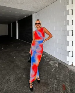 Scanlan Theodore Italian Watercolour Dress in Red/Blue Size AU 8 for rent on The Volte - image 7