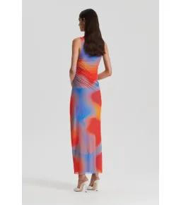 Scanlan Theodore Italian Watercolour Dress in Red/Blue Size AU 8 for rent on The Volte - image 3